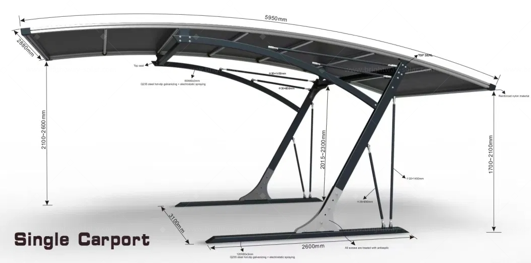 single车棚-剖面图+水印 simple 车棚 - 剖面图 + 水印