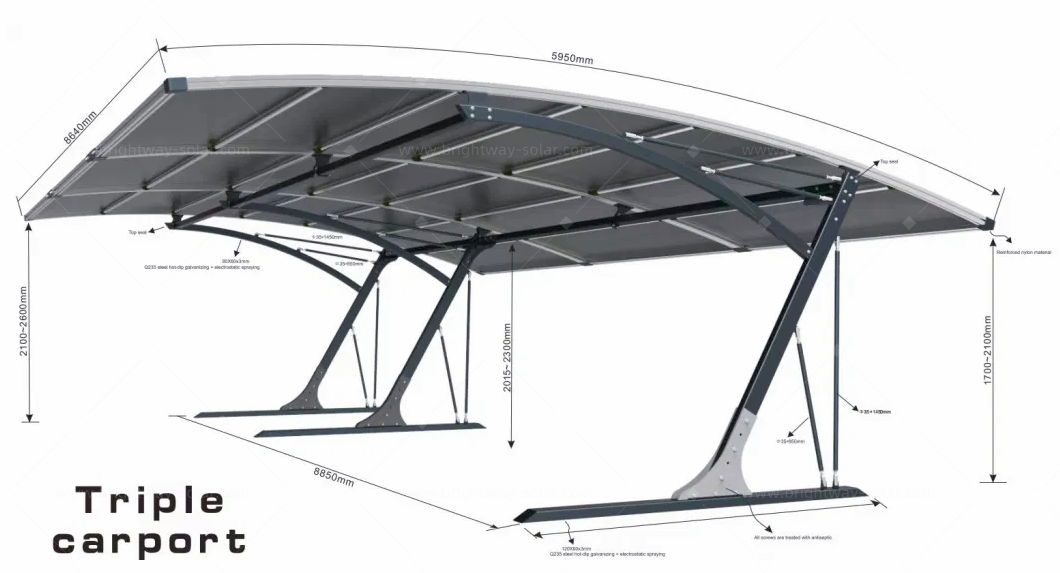 三车棚-剖面图+水印 三车棚 - 剖面图 + 水印