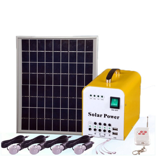 Système d'énergie solaire domestique 20 W avec batterie et lumières LED 3 W