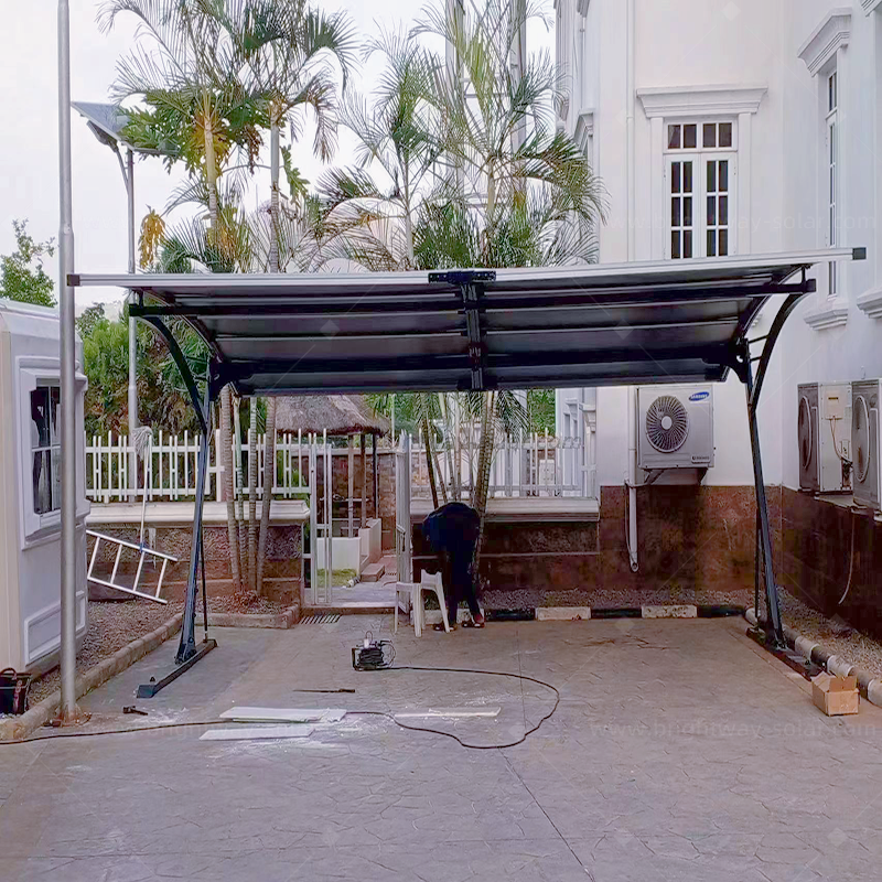 Brightway Carport solaire Solar Double étanche PV avec un système de stationnement écologique à charge solaire
