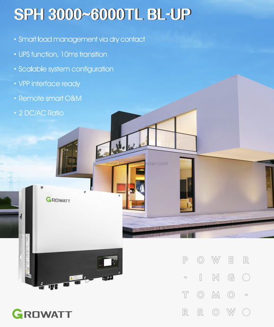 Growatt 5KW Growatt Hybrid Onverter on Off Grid Onverter Solar Hybrid Solar Onverter