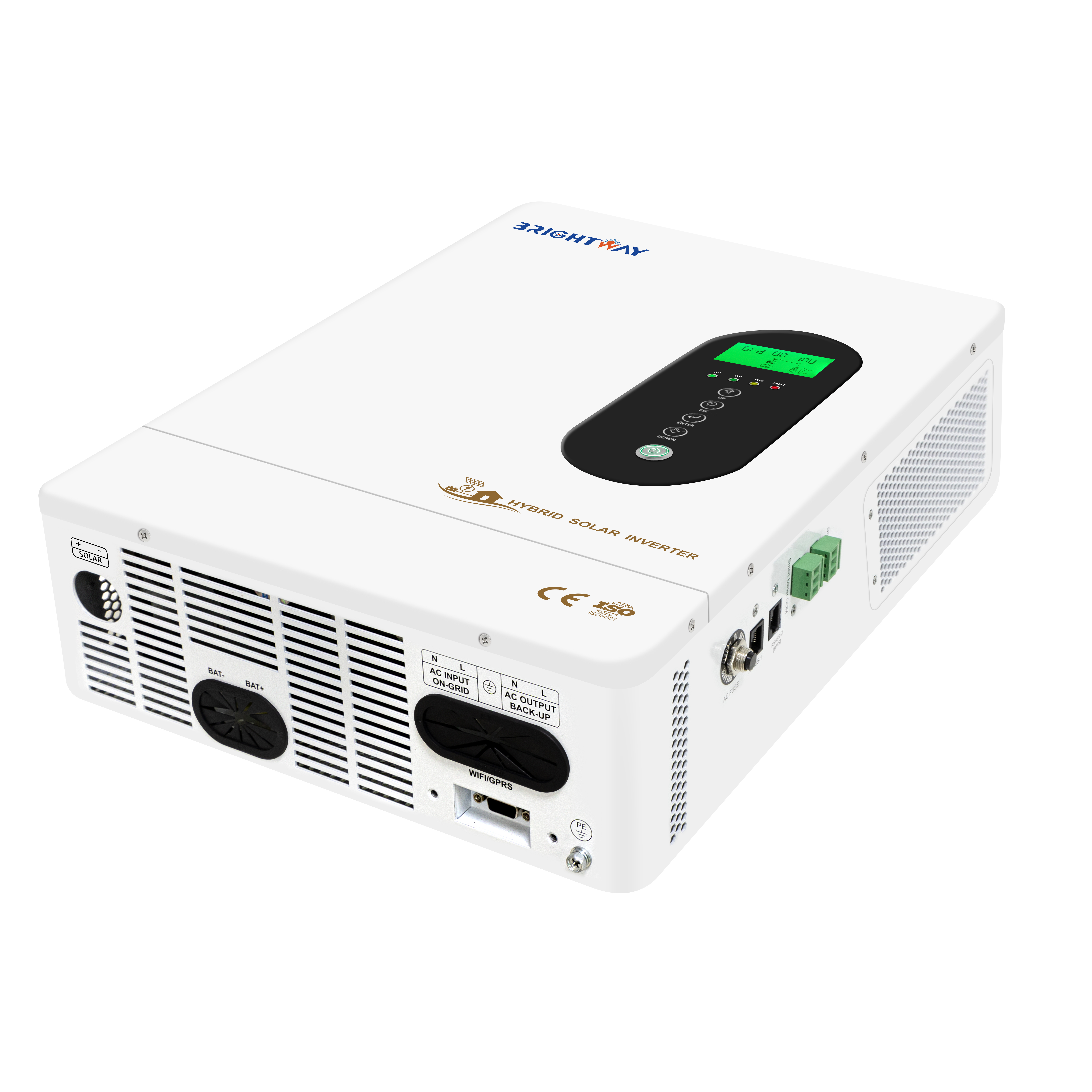 Brightway hybride monophasé solaire 5kw sur onduleur solaire hors réseau pour usage agricole