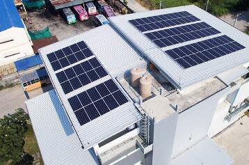 Système d'alimentation solaire relié au réseau de toit industriel et commercial distribué de 1 MW