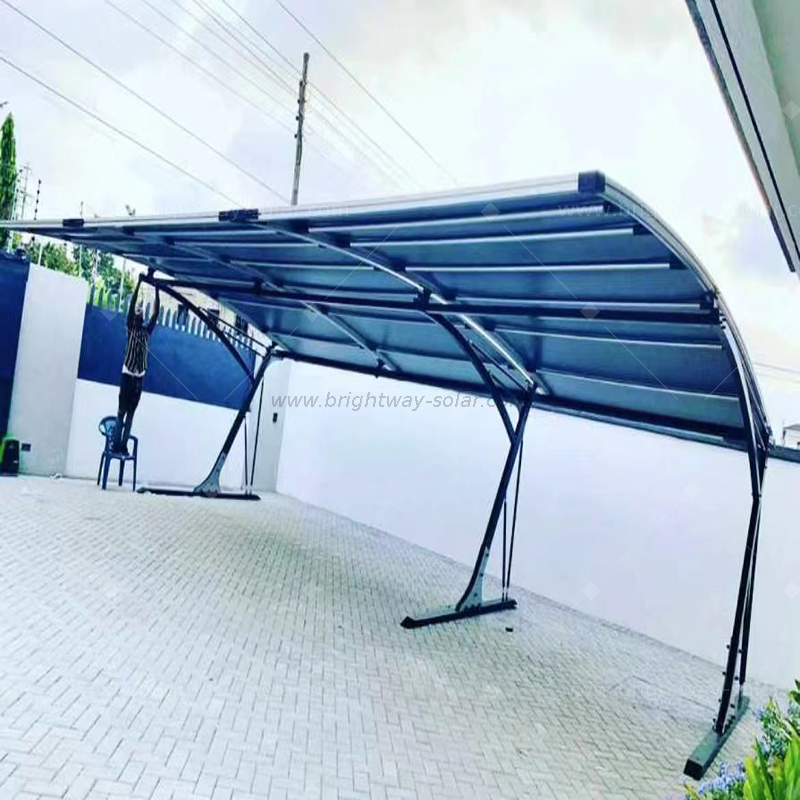 Brightway Solaire de meilleure qualité Triple Carport System Solar System en aluminium toit solaire 